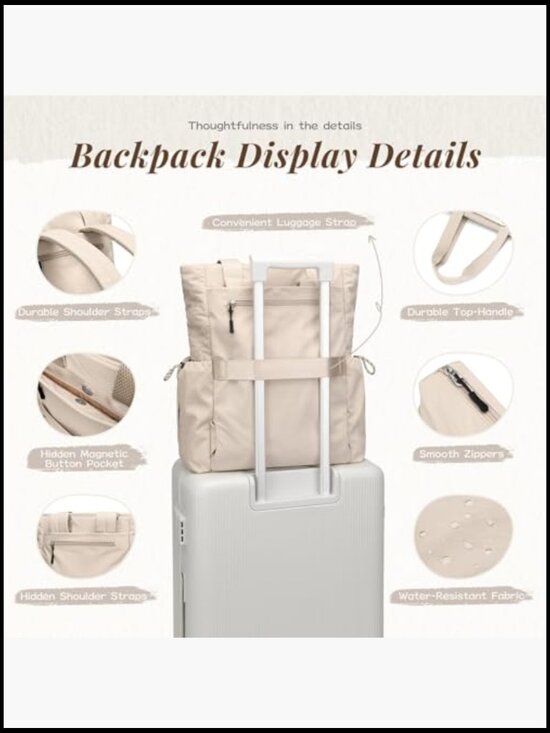 3-in-1 Laptop Tote Backpack Convertible Work Gym Bag with Yoga Mat Carrier main image 4